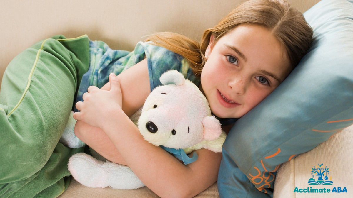 autism sleep problems, bedtime routine autism, ABA sleep strategies, night waking autistic child